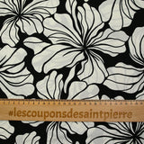 Viscose imprimée grandes fleurs fond noir