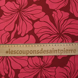 Viscose imprimée grandes fleurs fond bordeaux