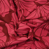 Viscose imprimée grandes fleurs fond bordeaux