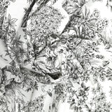 Cotton Printed Black Jouy Canvas
