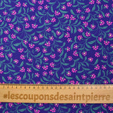 Viscose imprimée tiges fond violet