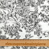 Cotton Printed Black Jouy Canvas
