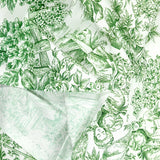 Coton imprimé toile de jouy vert