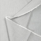 Coton tissé-teint rayé Mario noir et gris fond blanc