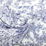 Lienzo de algodón estampado jouy bleu