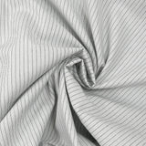 Coton tissé-teint rayé Mario noir et gris fond blanc