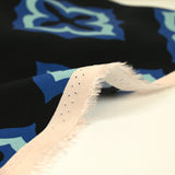 Viscose imprimée mosaïque marine fond noir