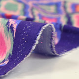 Viscose imprimée losange vert fond violet