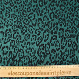 Mousseline crinkle 100% soie imprimée graou fond bleu canard