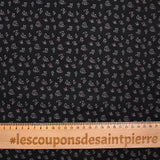 Popeline polycoton imprimée à fleurs fond noir