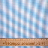 Popeline polycoton jacquard Aylan bleu et gris