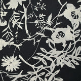 Cotton woven appearance Linen printed floral shadow dark blue background