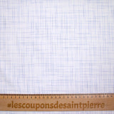 Popeline polycoton tissée-teinte à carreaux Charles bleu fond blanc