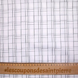 Popeline polycoton tissée-teinte Marceau gris fond blanc