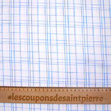 Popeline polycoton tissée-teinte Marceau bleu fond blanc