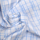 Popeline polycoton tissée-teinte Marceau bleu fond blanc