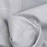 Popeline polycoton jacquard à carreaux gris