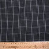 Popeline polycoton tissée-teinte à grands carreaux fond noir