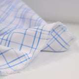 Popeline polycoton tissée-teinte Marceau bleu fond blanc