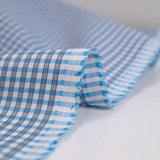 Popeline polycoton jacquard Aylan bleu et gris