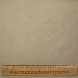 Viscose crepe Lily embroidered beige foliage