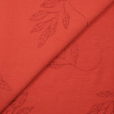 Crêpe viscose Lily brodé feuillage rouge