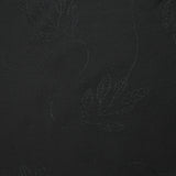 Crepe de viscosa Lily bordado follaje negro