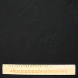 Crepe de viscosa Lily bordado follaje negro