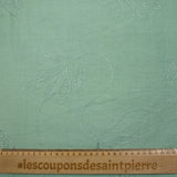 Crêpe viscose Lily brodé feuillage vert d'eau