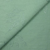 Crêpe viscose Lily brodé feuillage vert d'eau