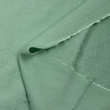 Crêpe viscose Lily brodé feuillage vert d'eau