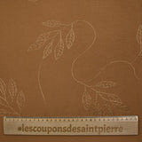Crêpe viscose Lily brodé feuillage marron