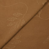 Crêpe viscose Lily brodé feuillage marron