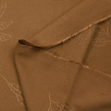 Crêpe viscose Lily brodé feuillage marron