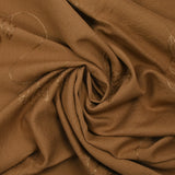 Crêpe viscose Lily brodé feuillage marron