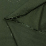 Crêpe viscose Lily brodé feuillage vert de chasse