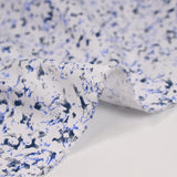 Popelina de polialgodón estampada azul militar