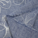 Toile brodée Ariel marine chiné