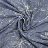 Toile brodée Ariel marine chiné