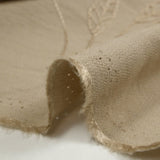 Viscose crepe Lily embroidered beige foliage