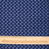 Jacquard polyviscose goutte d'eau fond marine