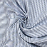 Popeline polycoton tissée-teinte à carreaux Adrien bleu et gris fond blanc