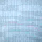 Popeline polycoton tissée-teinte à carreaux Adrien bleu et cyan fond blanc