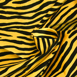Short cotton velvet zebra mustard background