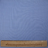 Popeline polycoton tissée-teinte à carreaux Émilien fond bleu