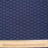 Jacquard polyviscose médaillon fond marine