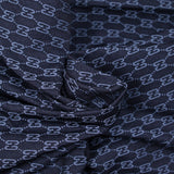 Jacquard polyviscose médaillon fond marine