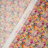 Coton imprimé Matilde fleurs orange et fuchsia au mètre