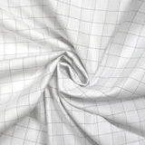 Popeline polycoton tissée-teinte à carreaux Hippolyte gris fond blanc