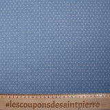 Popeline polycoton jacquard Léon fond bleu jeans